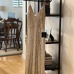 Lulus formal champagne gold dress